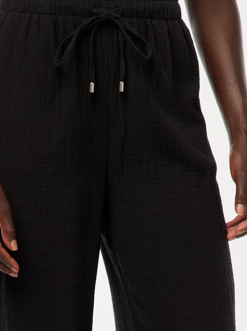 Pantalon large en gaze de coton - Kiabi