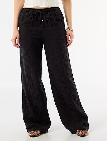 Pantalon large en gaze de coton