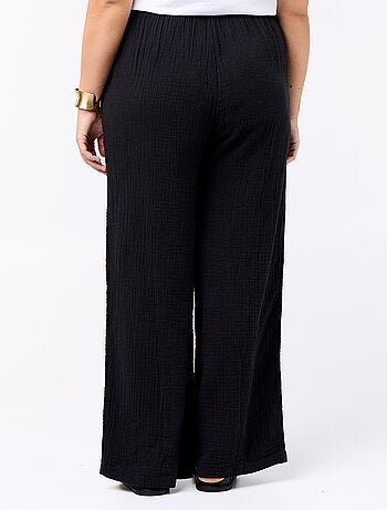 Pantalon large en gaze de coton
