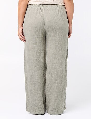 Pantalon large en gaze de coton