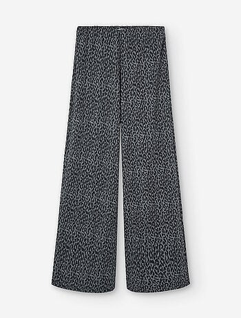 Pantalon large en interlock avec imprimé animal