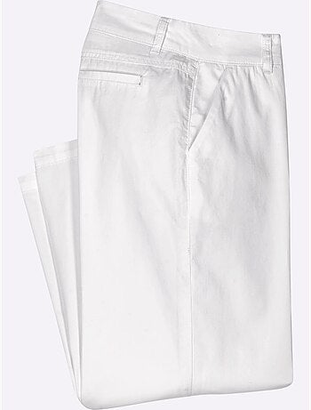 Pantalon large en jean léger avec poches et fermeture - Taille courte - Moda Vilona