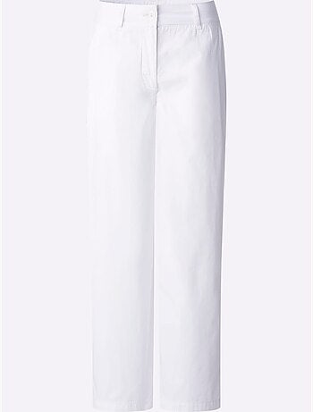 Pantalon large en jean léger avec poches et ceinture à ajouter - Taille standard - Moda Vilona