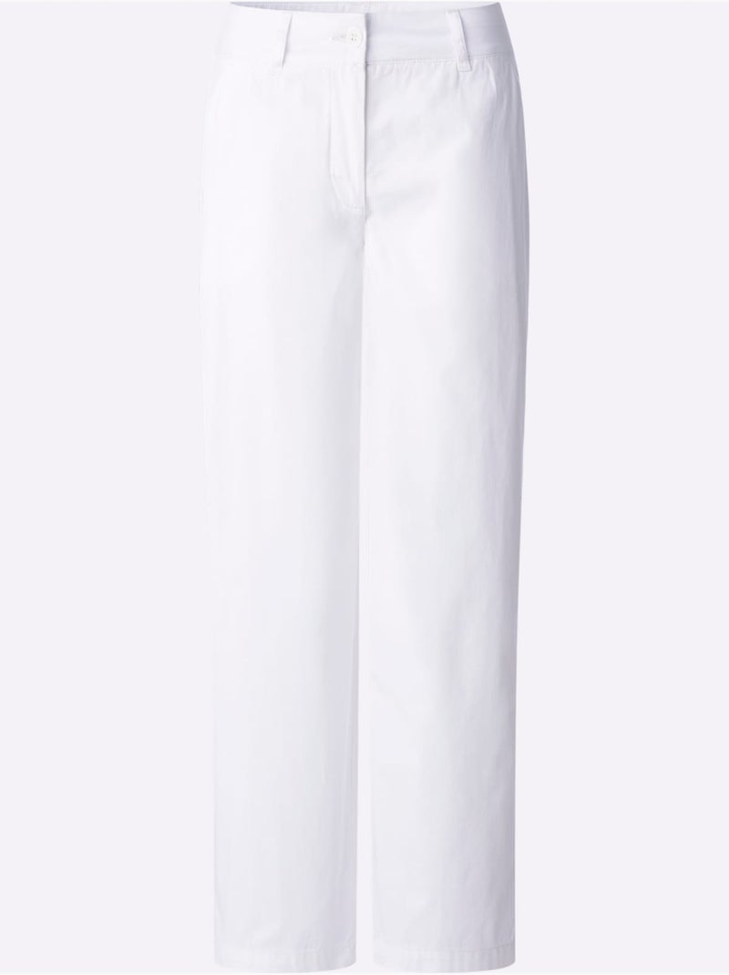 Pantalon large en jean léger avec poches et ceinture à ajouter - Taille standard - Moda Vilona Blanc - Kiabi
