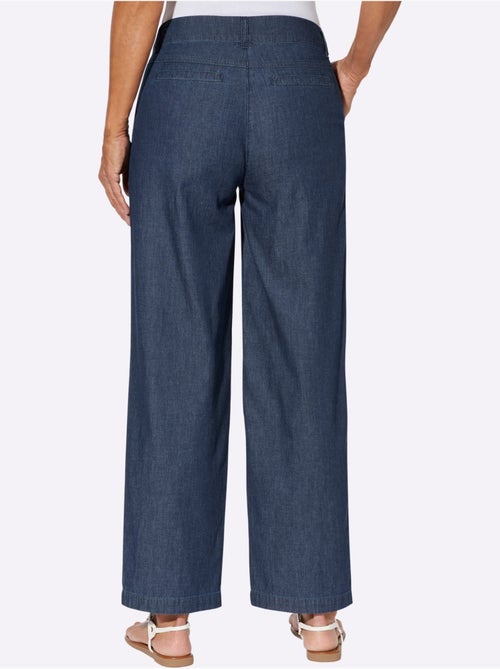 Pantalon large en jean léger avec poches et empiècement - Taille standard - Moda Vilona - Kiabi