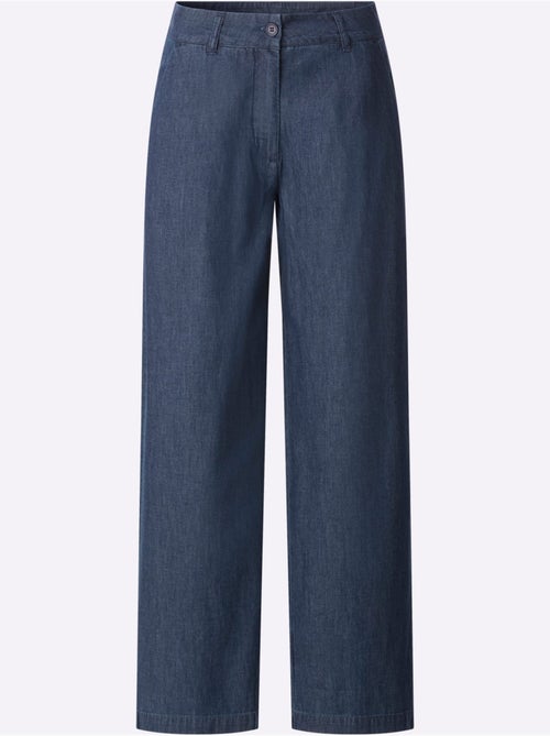 Pantalon large en jean léger avec poches et empiècement - Taille standard - Moda Vilona - Kiabi