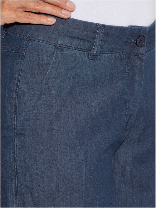 Pantalon large en jean léger avec poches et empiècement - Taille standard - Moda Vilona - Kiabi