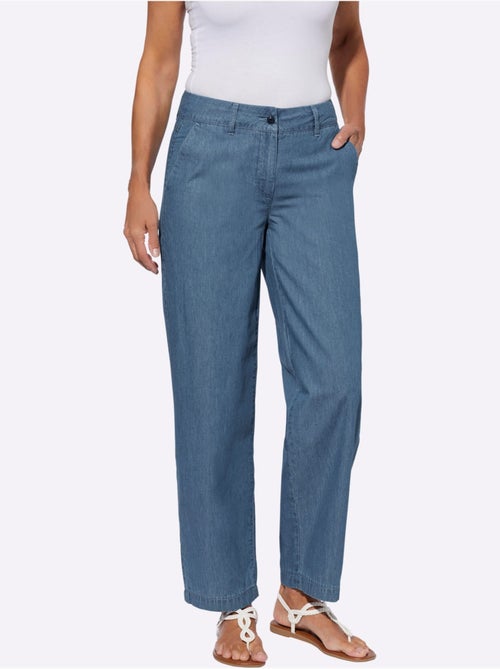 Pantalon large en jean léger avec poches et empiècements - Taille standard - Moda Vilona - Kiabi Pantalon large en jean léger avec poches et empiècements - Taille standard - Moda Vilona - Kiabi