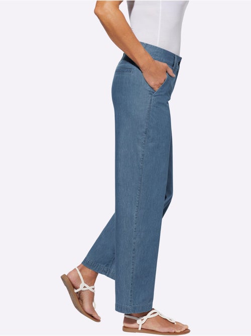 Pantalon large en jean léger avec poches et empiècements - Taille standard - Moda Vilona - Kiabi Pantalon large en jean léger avec poches et empiècements - Taille standard - Moda Vilona - Kiabi