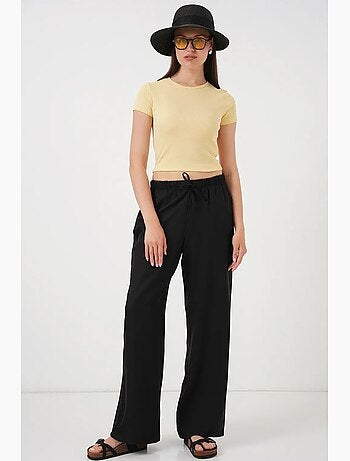 Pantalon large en lin bdart