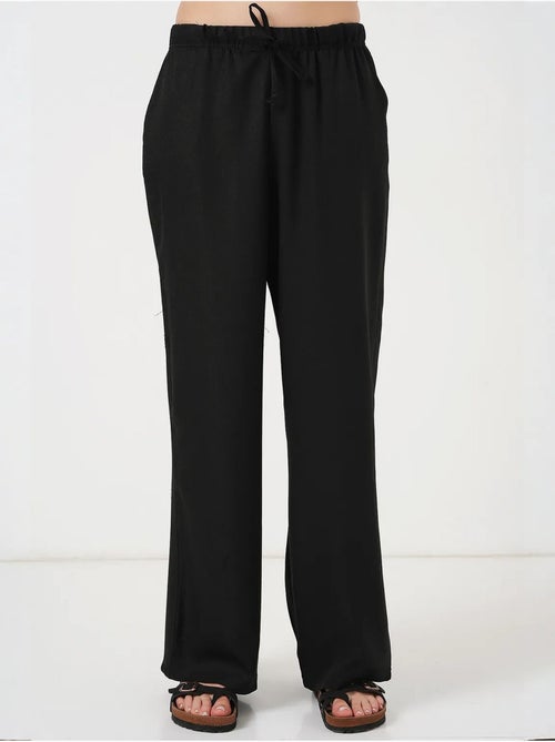 Pantalon large en lin bdart - Kiabi Pantalon large en lin bdart - Kiabi