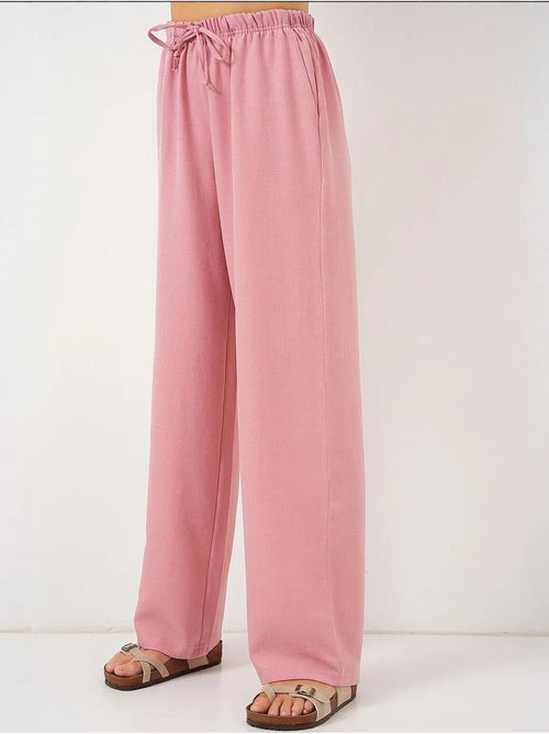 Pantalon large en lin bdart - Kiabi Pantalon large en lin bdart - Kiabi