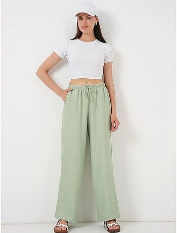Pantalon large en lin bdart