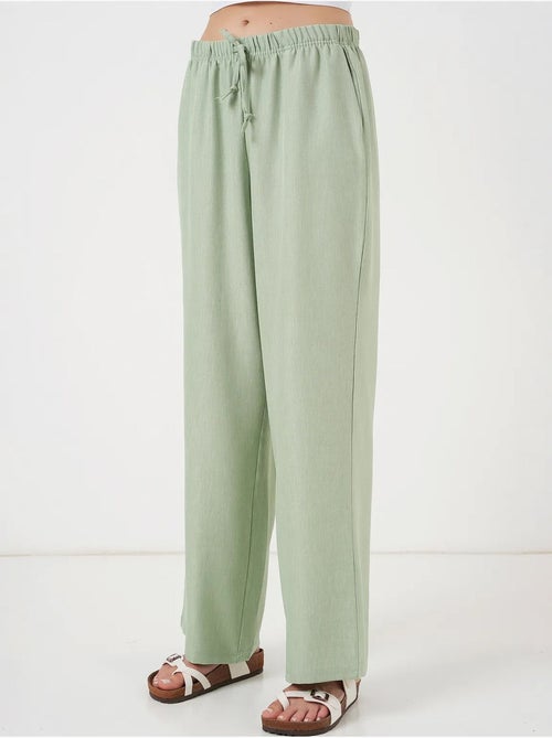 Pantalon large en lin bdart - Kiabi Pantalon large en lin bdart - Kiabi