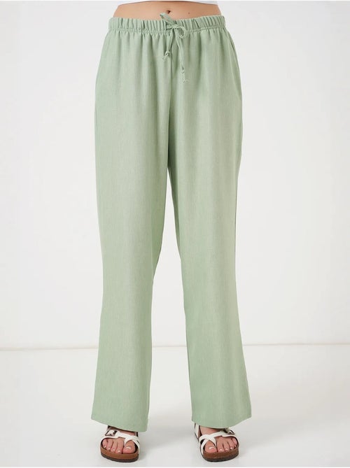 Pantalon large en lin bdart - Kiabi Pantalon large en lin bdart - Kiabi