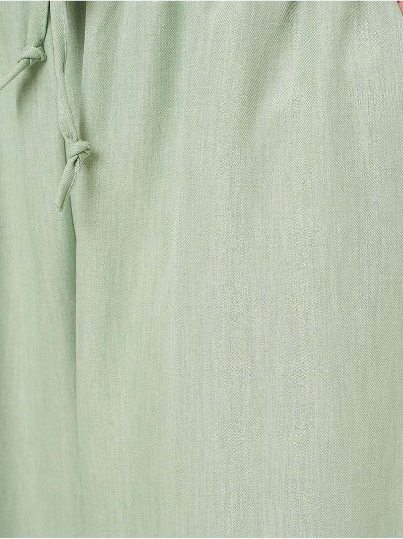 Pantalon large en lin bdart Vert menthe - Kiabi