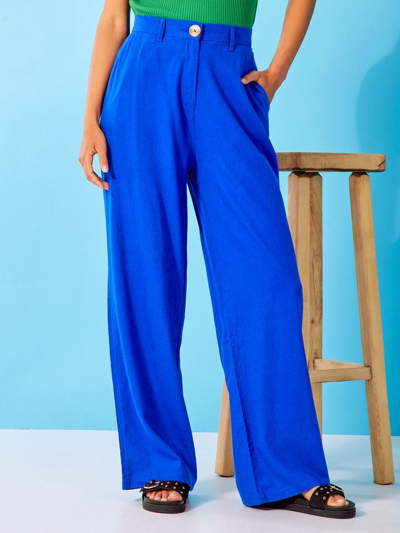 Pantalon large pour femme - Couleur bleu roi