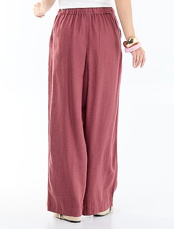 Pantalon en lin femme taille haute