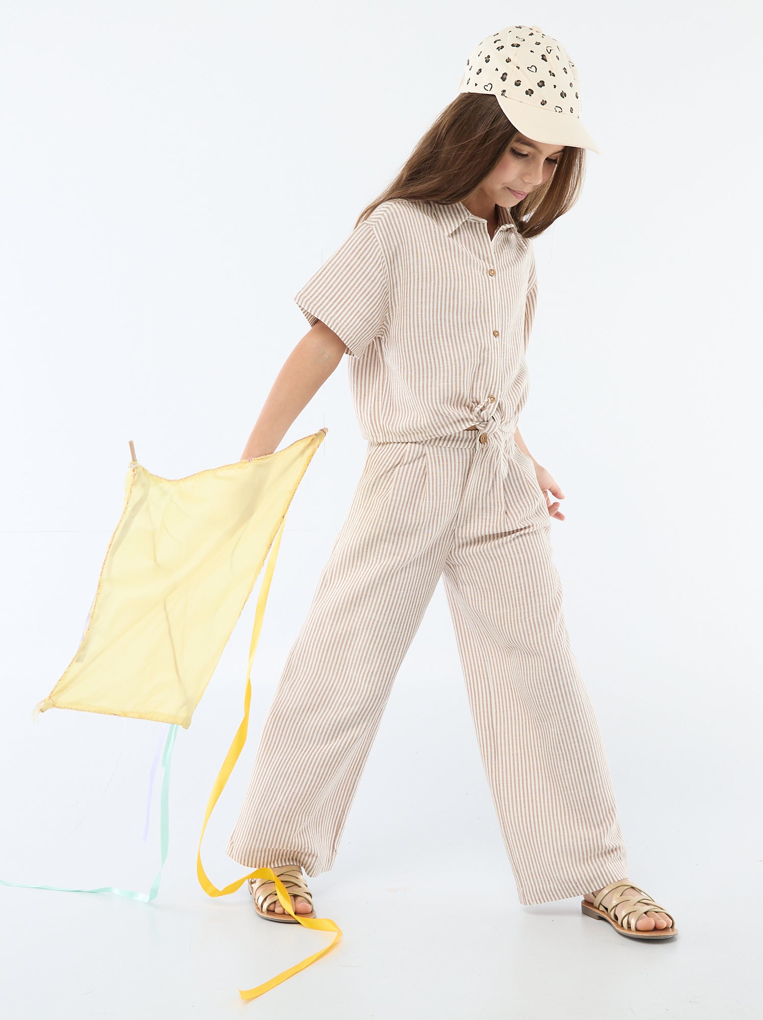 Pantalon large en lin mélangé