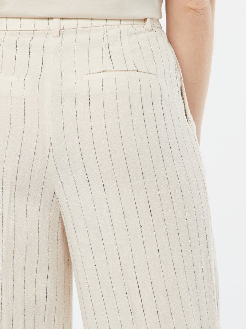 Short Primark Taille 10, Crème à Rayures, Style Papier Sac - Parfait Pour L'été !