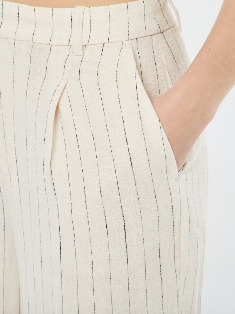 Short cargo en mélange de lin - Vert - Homme