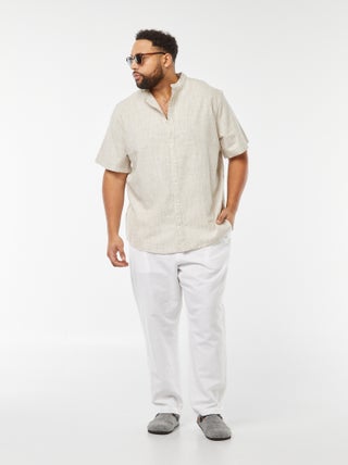 Pantalon large en lin mélangé