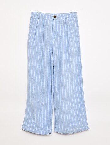Pantalon large en lin mélangé