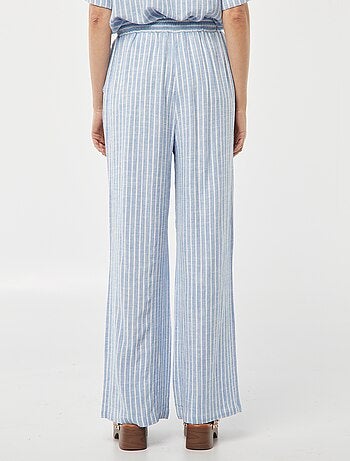Pantalon large en lin mélangé