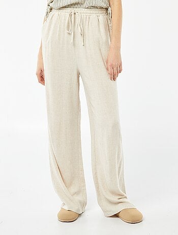 Pantalon large en lin mélangé