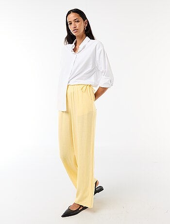 Pantalon large en lin mélangé