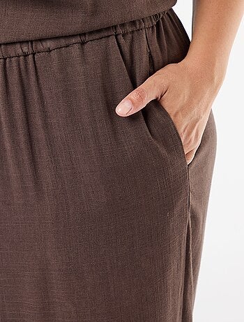 Pantalon large en lin mélangé