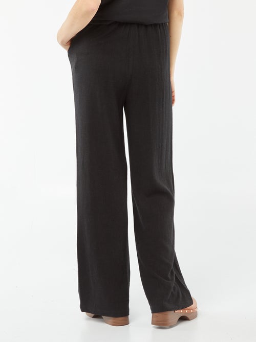 Pantalon large en lin mélangé - Kiabi