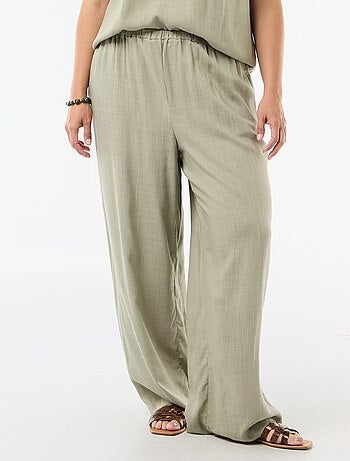Pantalon large en lin mélangé