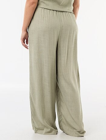 Pantalon large en lin mélangé