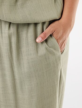 Pantalon large en lin mélangé