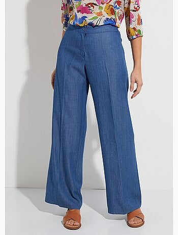Pantalon large en lyocell ceinture élastiquée - Afibel