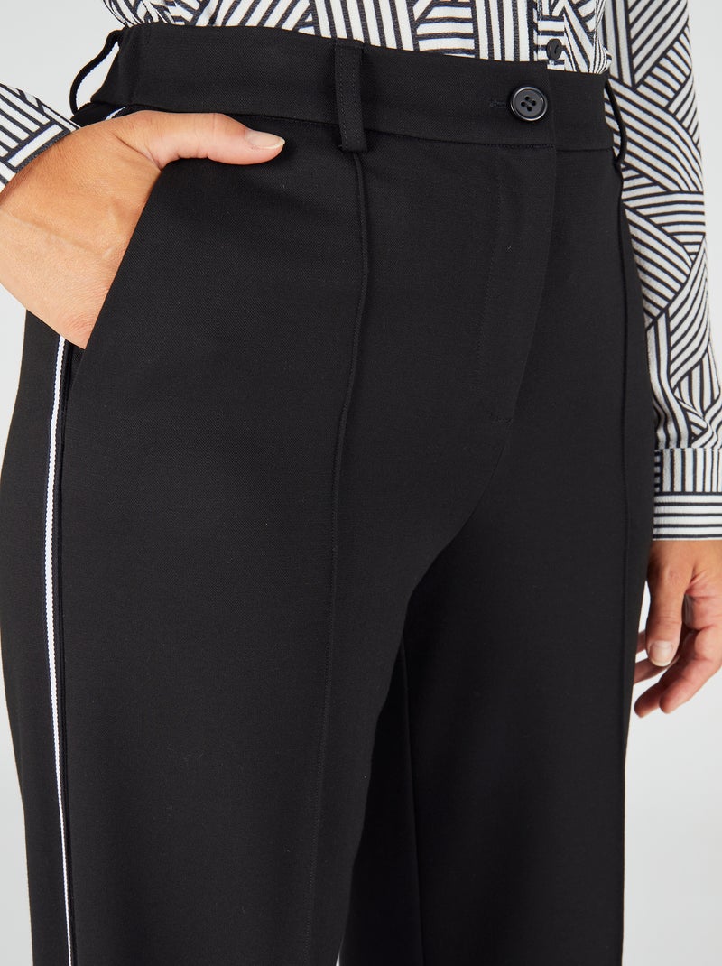 Pantalon large en maille - Damart Noir - Kiabi