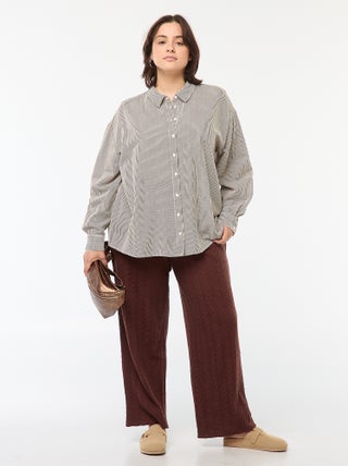 Pantalon large en maille ajourée