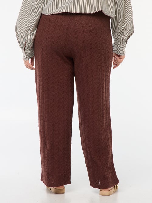 Pantalon large en maille ajourée - Kiabi