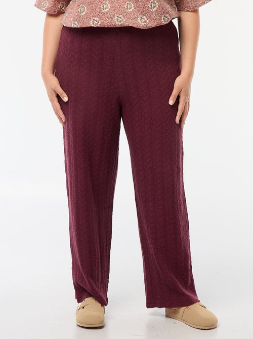 Pantalon large en maille ajourée - Kiabi