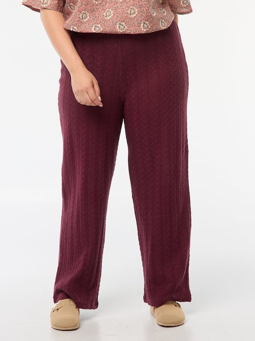 Pantalon large en maille ajourée - Kiabi