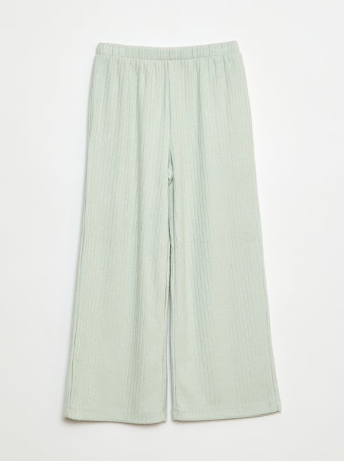 Pantalon large en maille - Kiabi