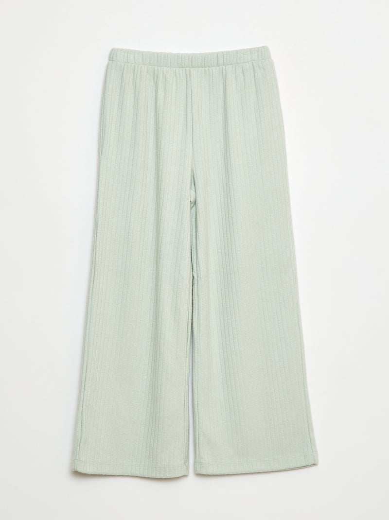 Pantalon large en maille Bleu - Kiabi