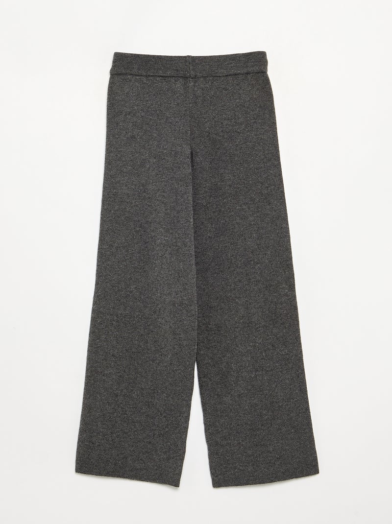 Pantalon large en maille compacte Gris foncé/anthracite - Kiabi