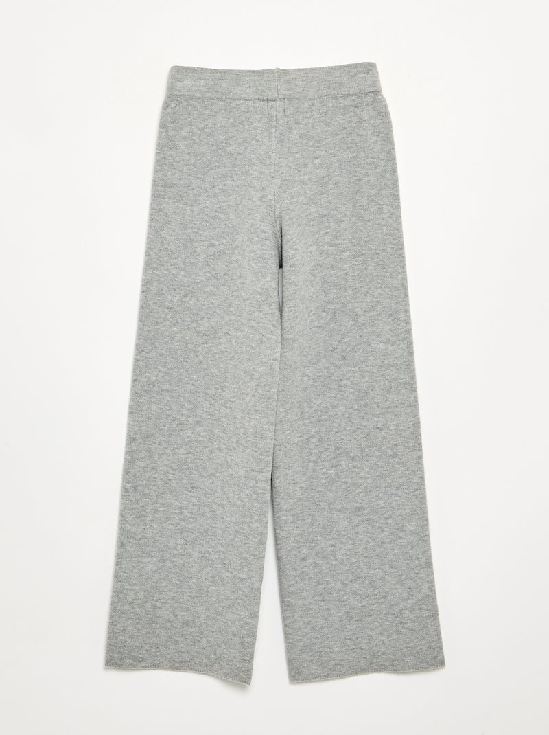 Pantalon large en maille compacte Gris - Kiabi
