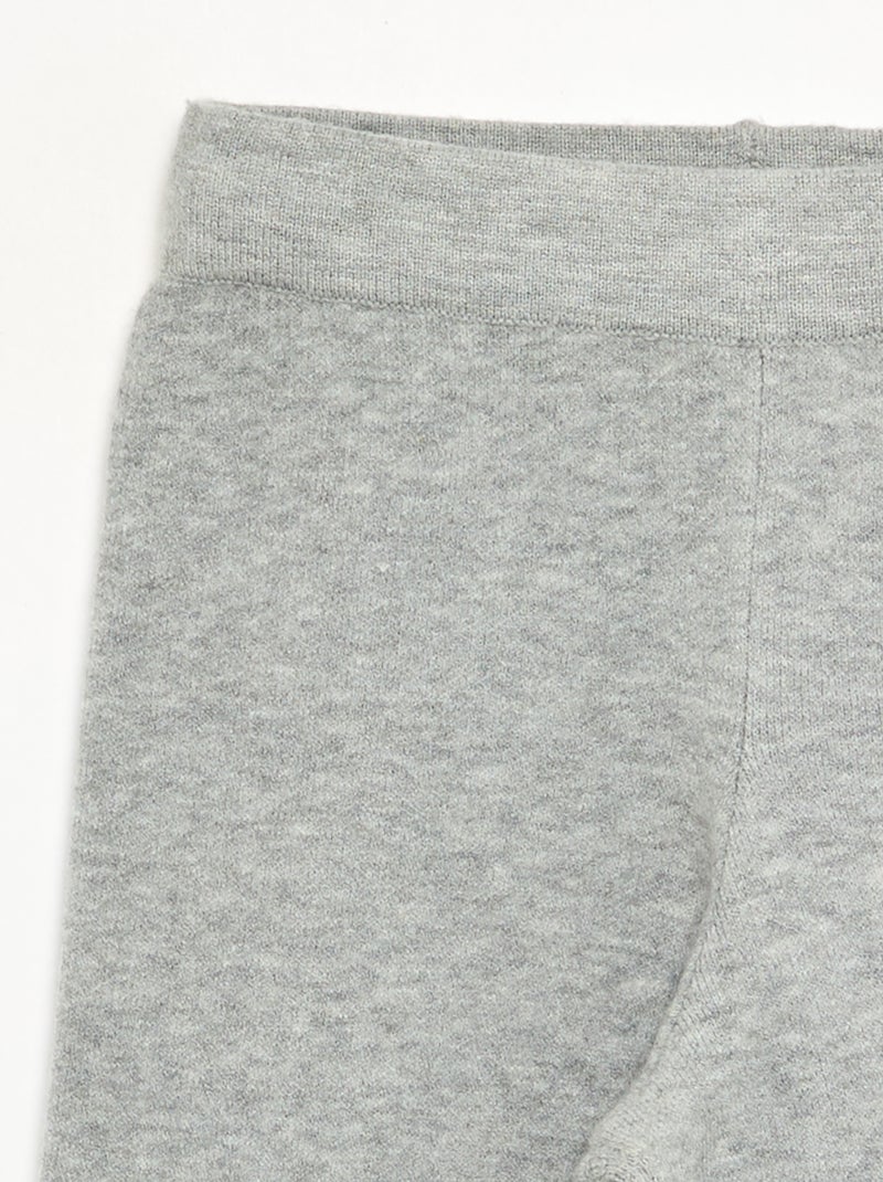 Pantalon large en maille compacte Gris - Kiabi