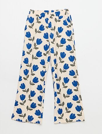 Pantalon large en maille crêpée