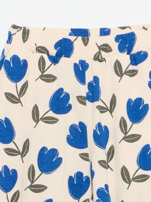 Pantalon large en maille crêpée - Kiabi