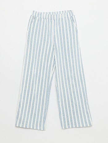 Pantalon large en maille crêpée