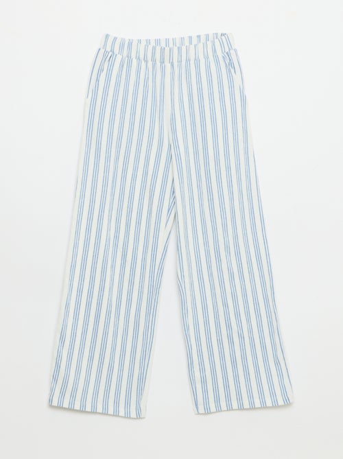 Pantalon large en maille crêpée - Kiabi